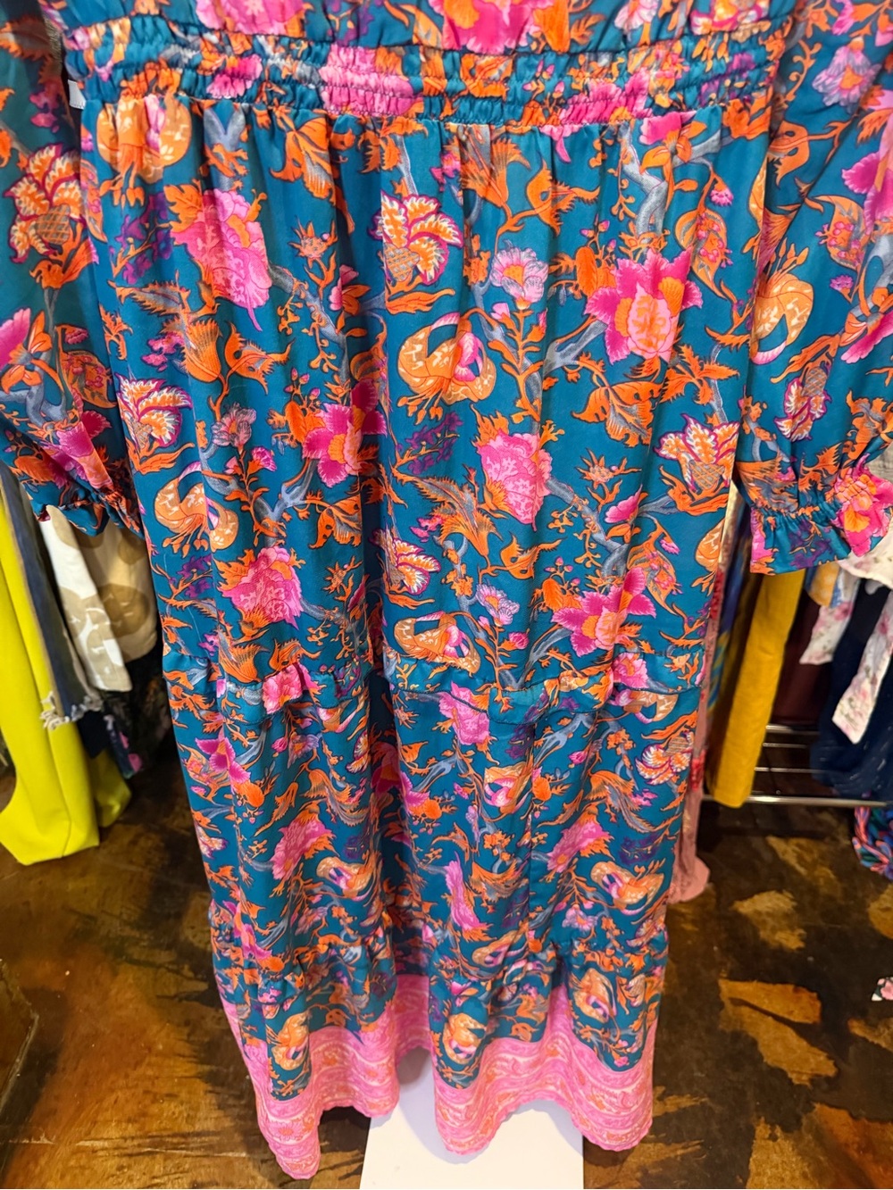 Boemo x Anthropologie Vibrant Floral Paisley Long Sleeve Maxi Dress - Picture 14 of 14